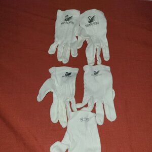 5 LOGO-ED SWAROVSKI CRYSTAL WHITE GLOVES FOR HANDLING CRYSTAL FIGURINES